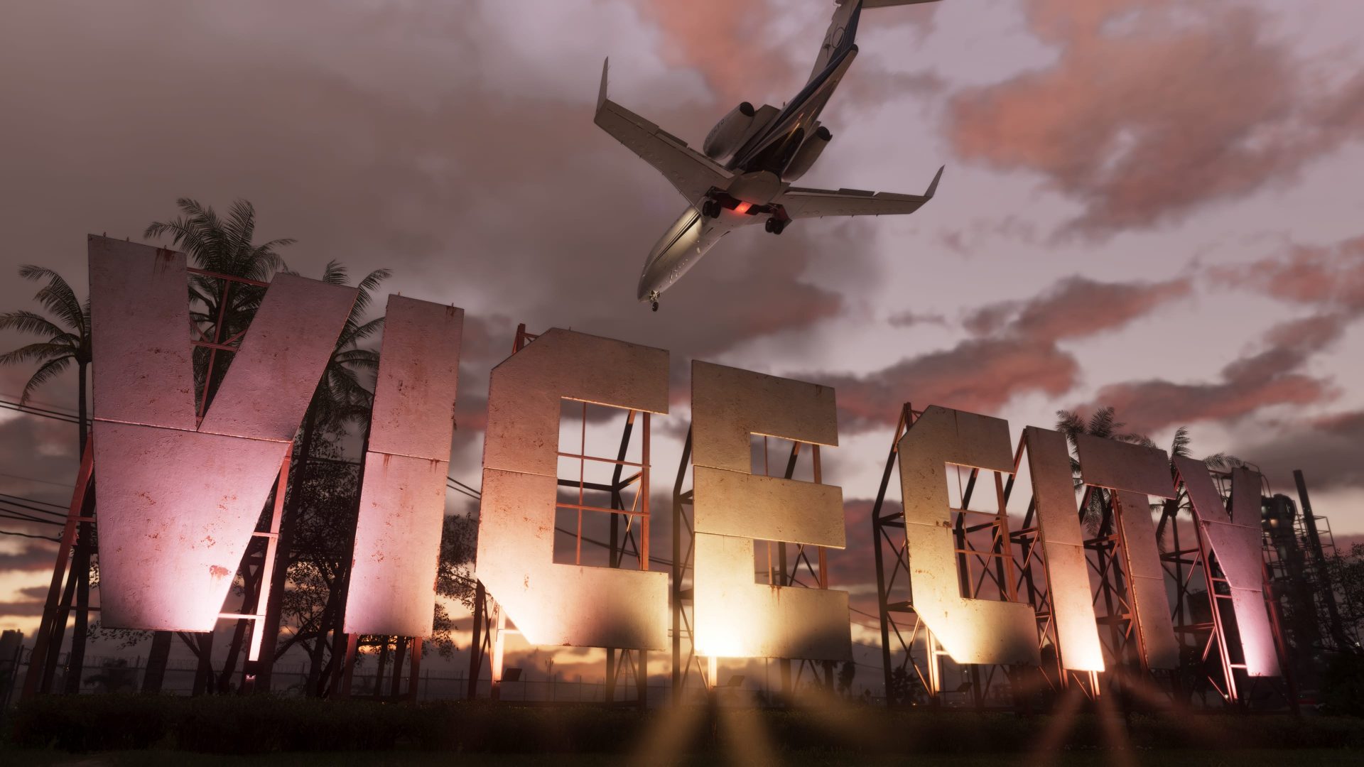 Vice City au crépuscule, screenshot officiel de Grand Theft Auto VI