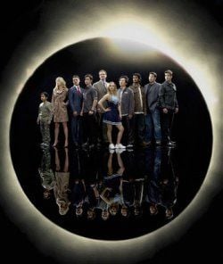 Affiche originale de la série Heroes avec l'éclipse